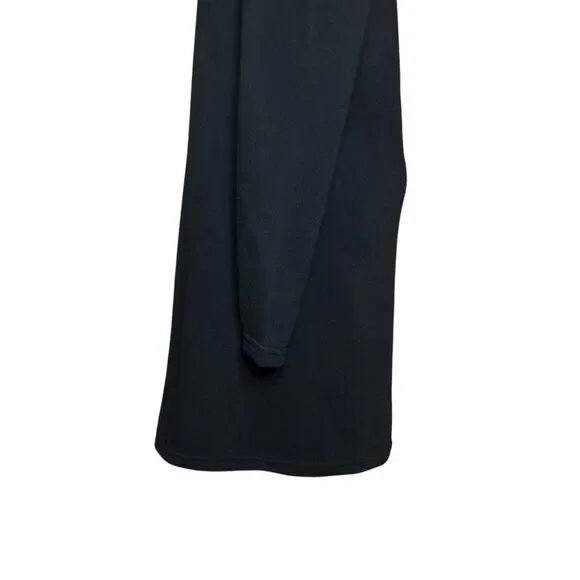 Revamped Womens Black Long Sleeve Midi Dress Size S Puff Sleeve Round Neck - Picture 15 of 16